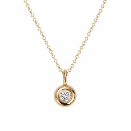 Diamond Pebble Pendant - 9ct Gold