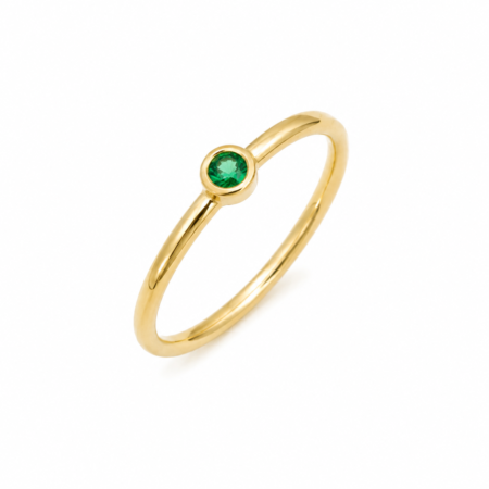Emerald Stacking Ring - 9 Carat Gold