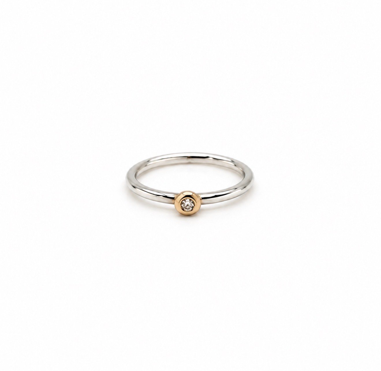 Diamond Ring - Sterling Silver & 9ct Gold - Image 2