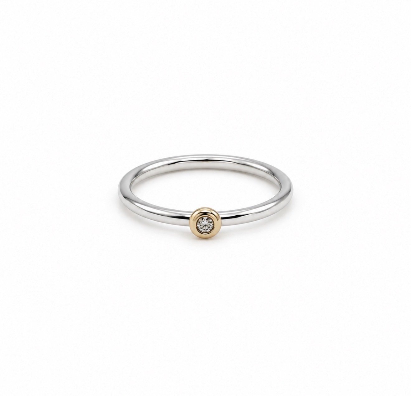 Diamond Ring - Sterling Silver & 9ct Gold - Image 3