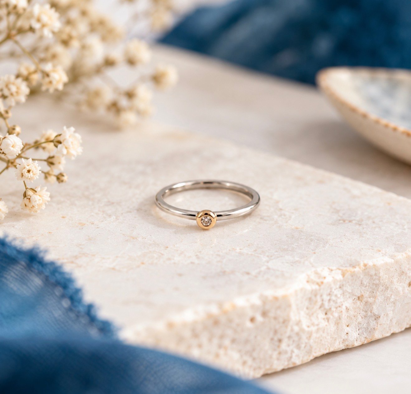 Diamond Ring - Sterling Silver & 9ct Gold - Image 4