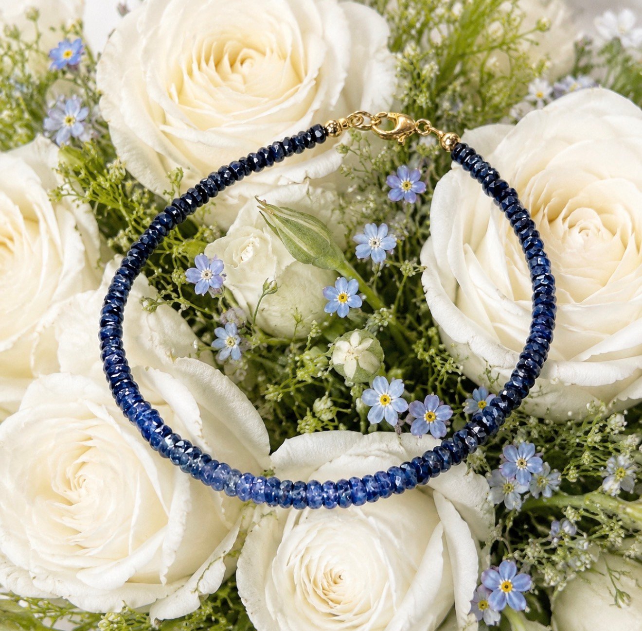 Blue Sapphire Bracelet - 9ct Gold - Image 3