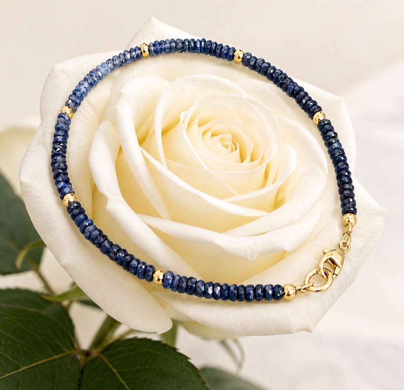 Blue Sapphire Bracelet - 9ct Gold - Image 3