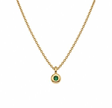 Emerald Pebble Pendant - 9ct Gold