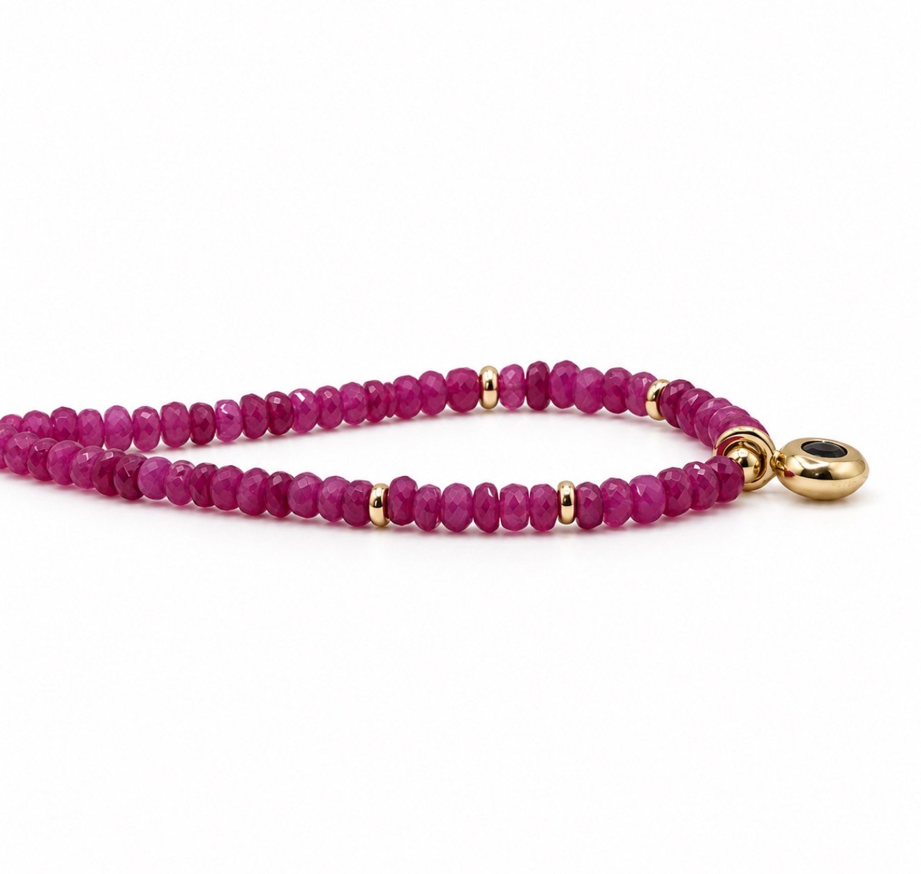 Pink Sapphire Necklace with Blue Sapphire Pendant - 9 Carat Gold - Image 2