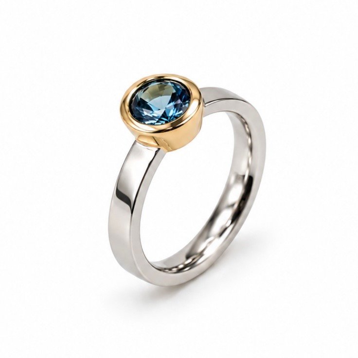 Aquamarine Ring - 18ct Gold & Platinum