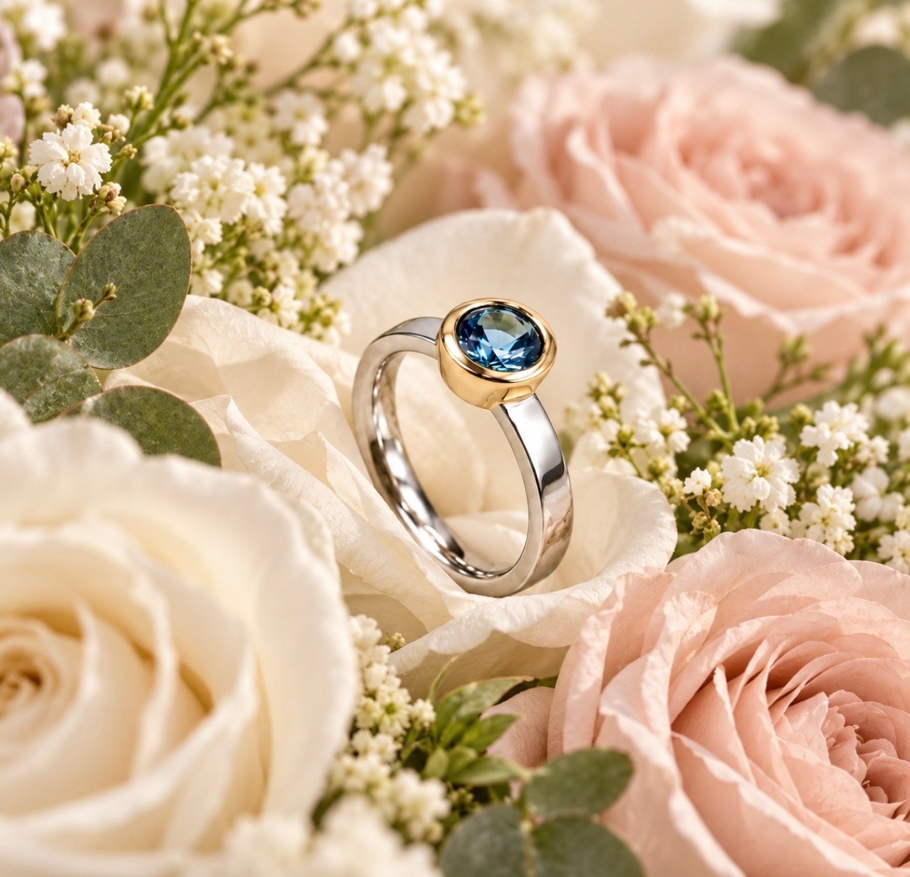 Aquamarine Ring - 18ct Gold & Platinum - Image 4