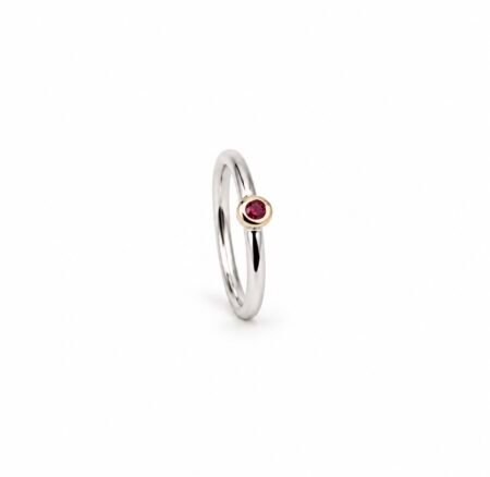 Ruby Ring - Sterling Silver And 9ct Gold