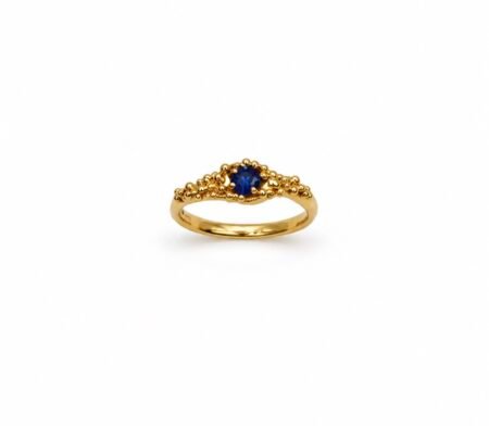 Sapphire Granulated Ring - 18ct Gold